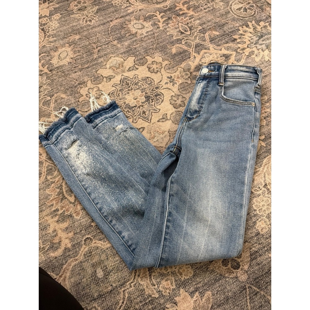 Anthropologie Pilcro The Cigarette Jean Distressed Denim Frayed Hem
